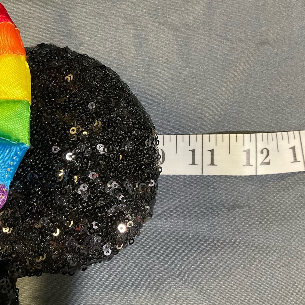 Disney Black Sequin Ears with Rainbow Bow - Picture 3 of 7